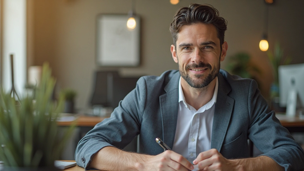 Persona tomando un descanso activo en el escritorio con postura relajada pero enfocada