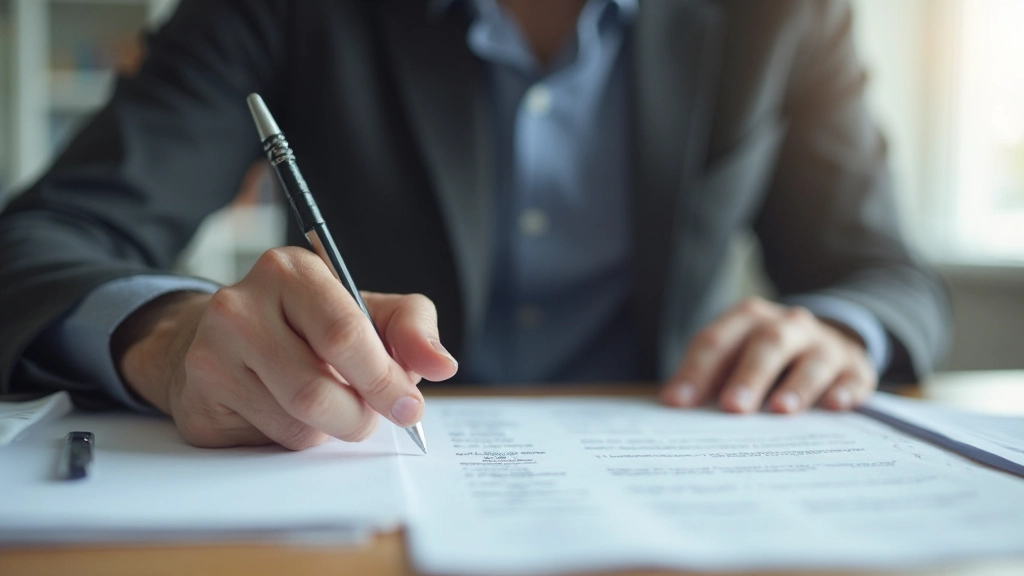 Persona en escritorio revisando lista de prioridades, marcando tareas importantes con enfoque